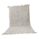 Large Moroccan Berber rug in cream wool with graphic patterns 300 x 200 cm.