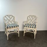 Pair of Angraves armchairs model Invincible in Chinese Chippendale style.