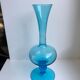 Design vase in turquoise blue glass 70s