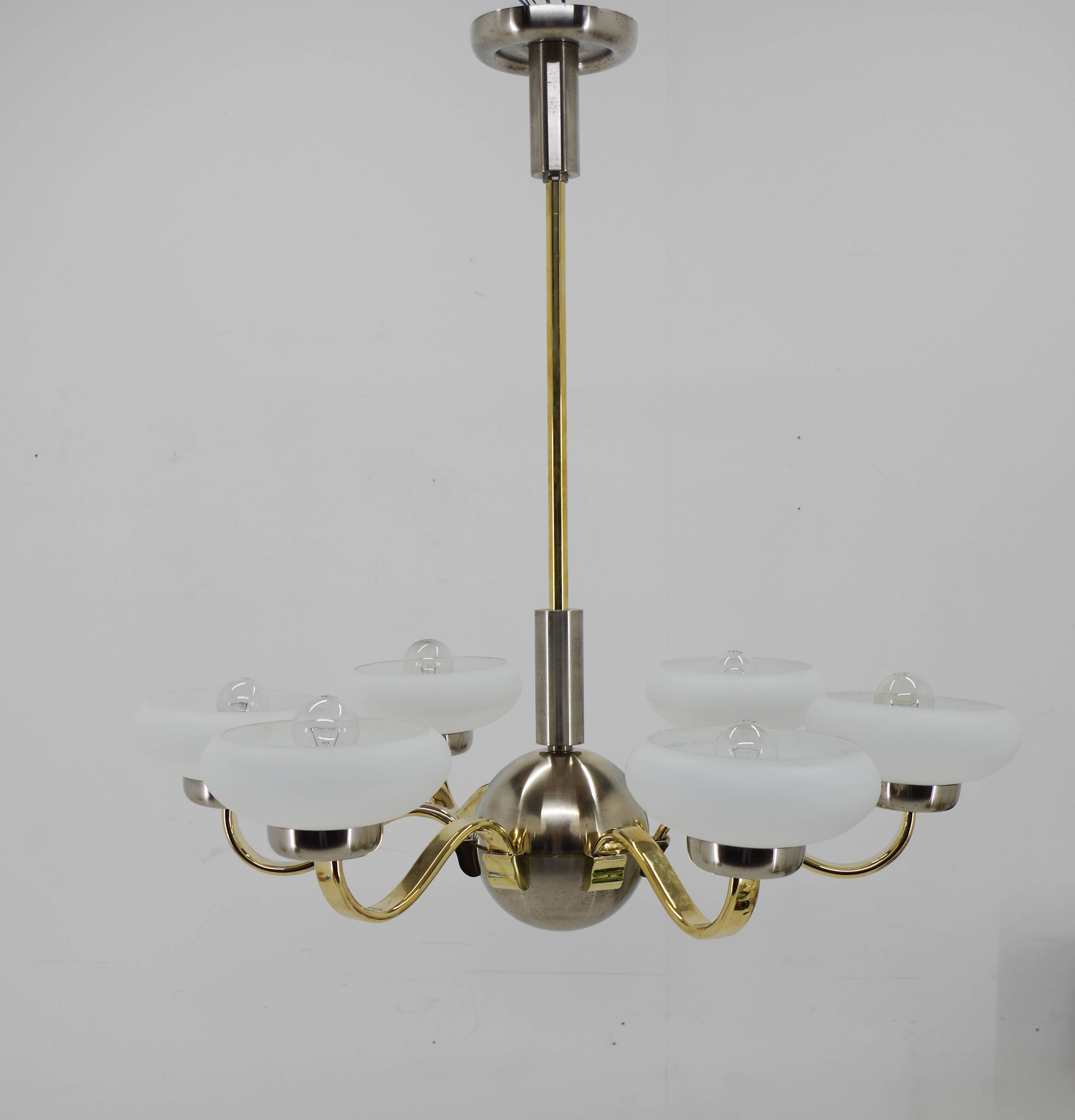 Large Art Deco Chandelier, 1930s, Restored