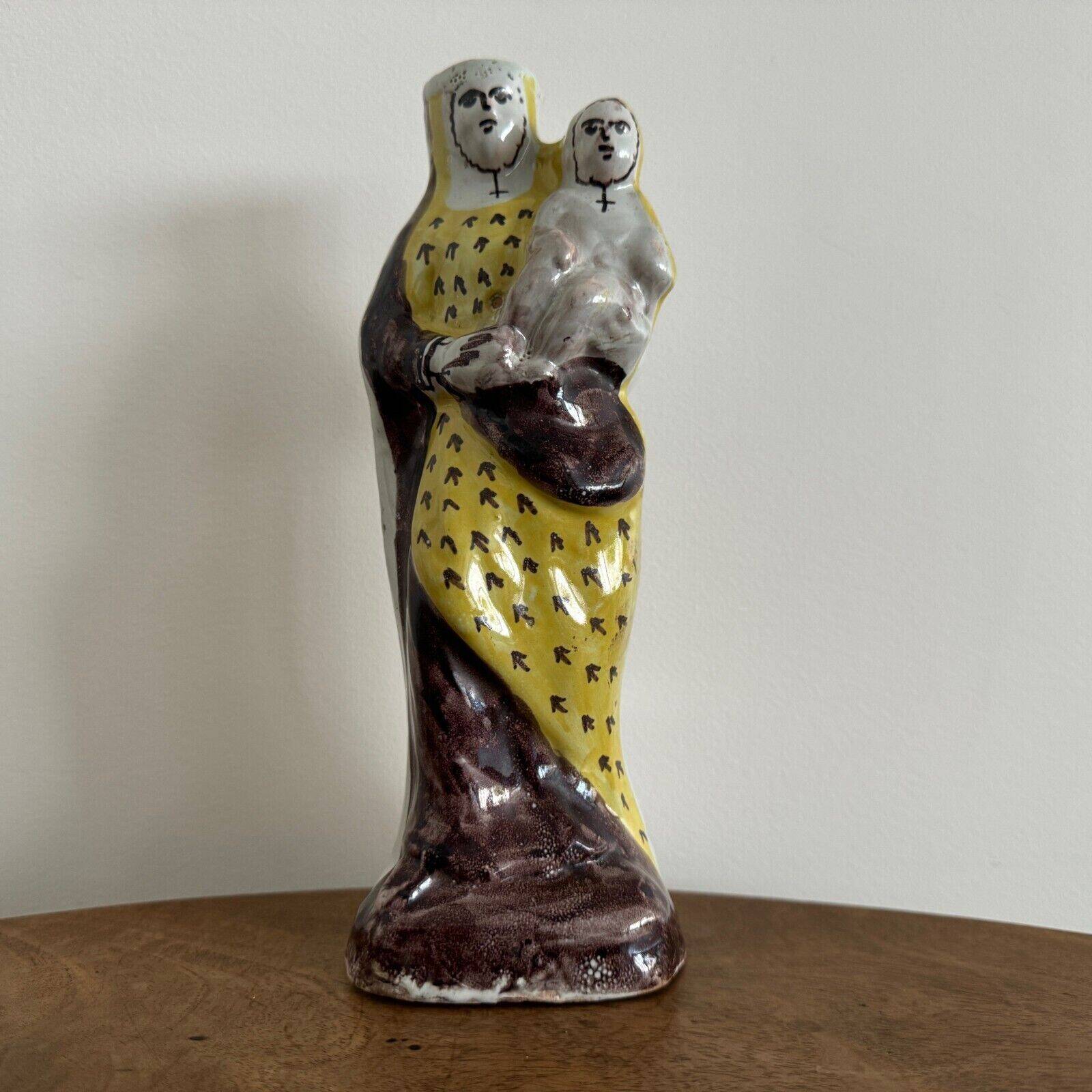 Virgin and Child in 18th century Nevers earthenware