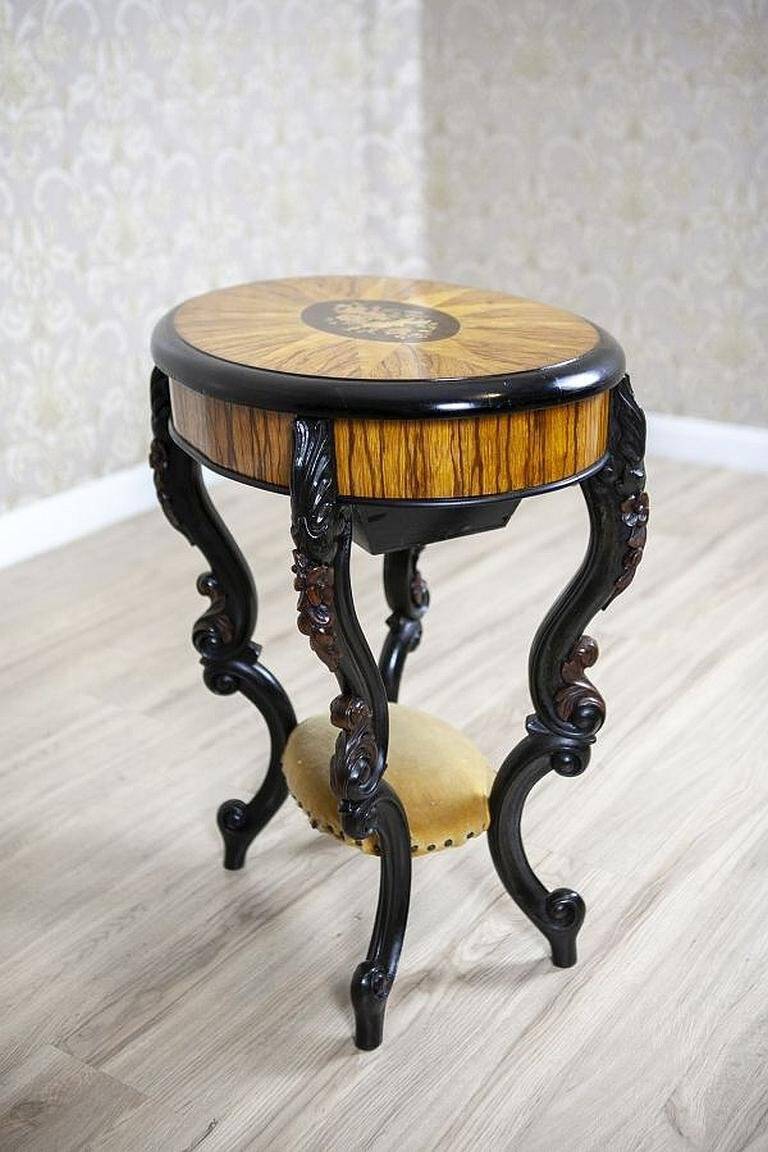 Inlaid Sewing Table in Various Woods, 1890s