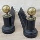 Chenets neoclassical cast iron and brass