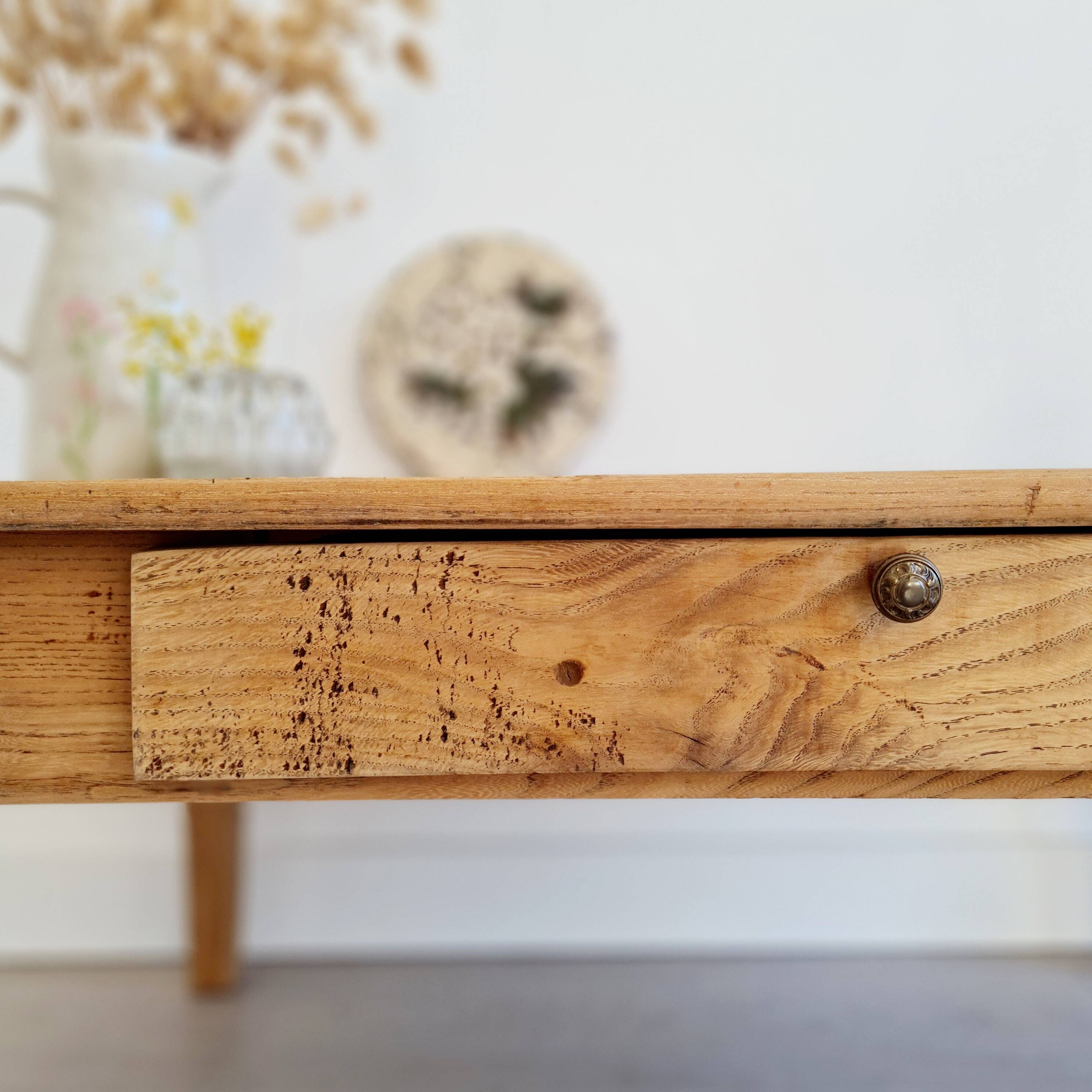 Table de ferme basse bois brut