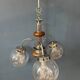 Vintage clear glass Murano chandelier with chrome frame