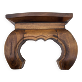 Carved wooden opium holder, traditional Asian style.