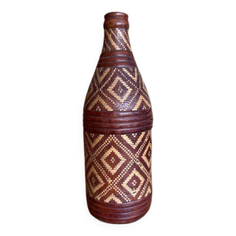 Vintage Sierra Leone Leather Vase
