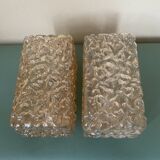 Two Limburg wall lamps in amber glass, circa 1960