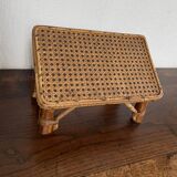Rattan and canework footrest from the 50s/60s