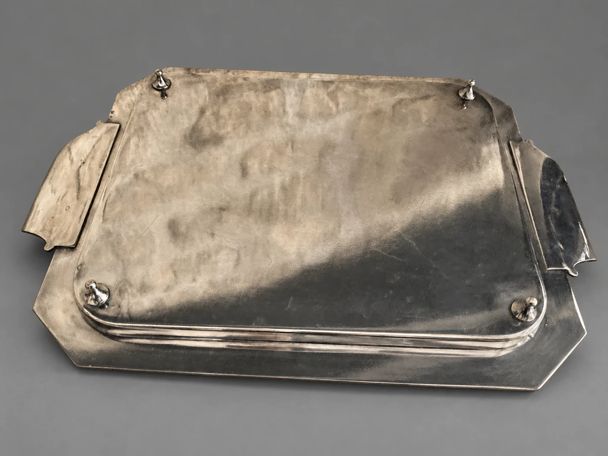 Large Art Deco silver-plated serving tray