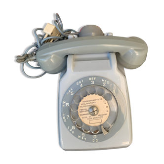 Dial phone in Bakelite gray bi colored complete socotel S63 1968 vintage