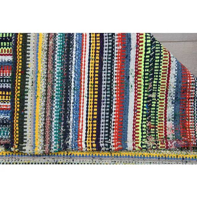 1970s Vintage Turkish Oushak Handmade Wool & Cotton Blue Rug 184x347