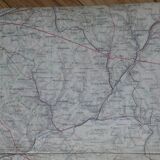 Old map of Tours, Blois, Orléans, Le Mans