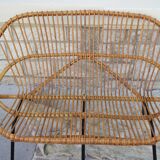 Rattan bench feet metal