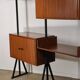 Bibliothèque modulable vintage en bois et métal Italie, 1960