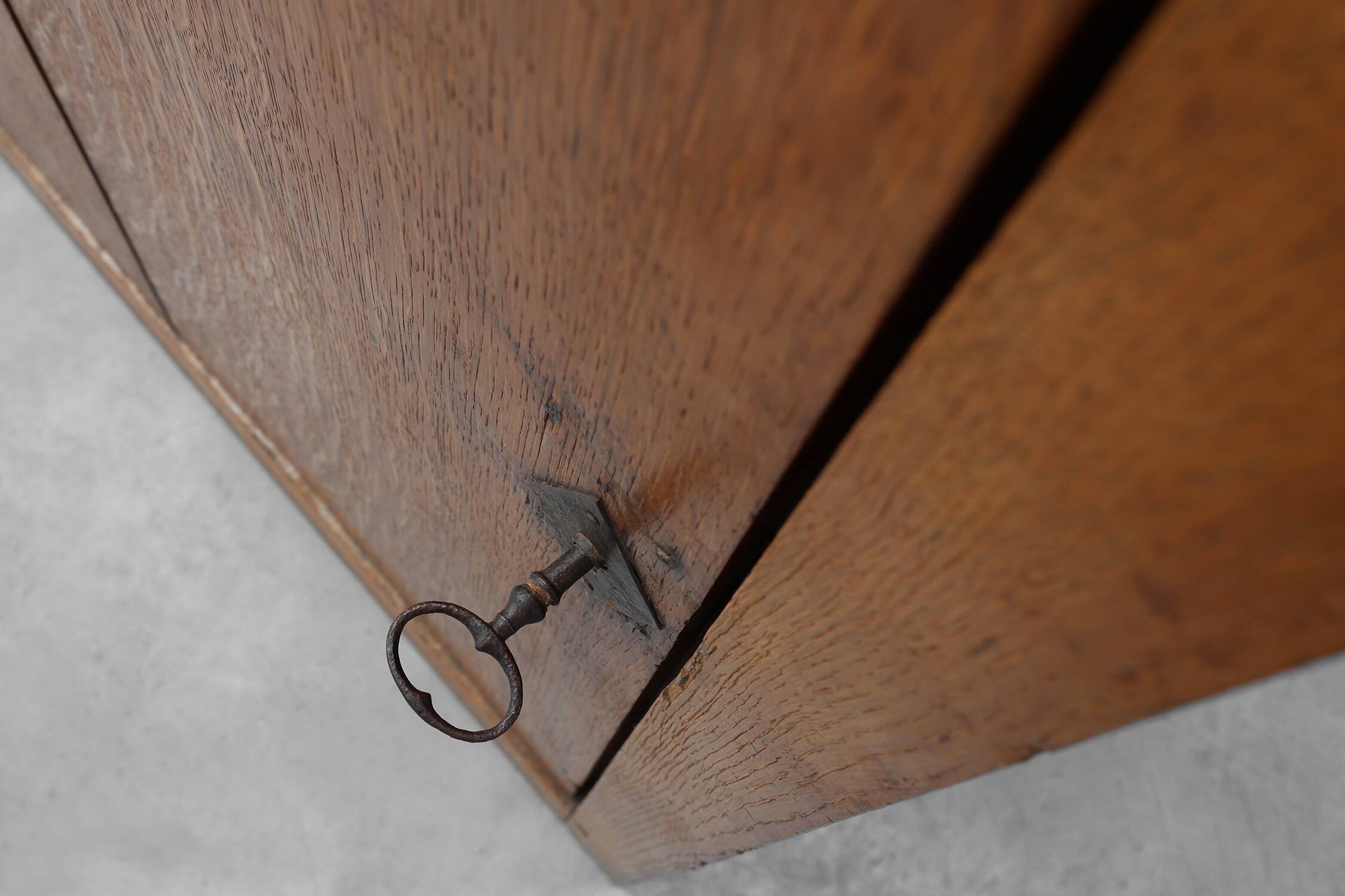 Tall rustic French monastery wardrobe in oak from the late 19th century