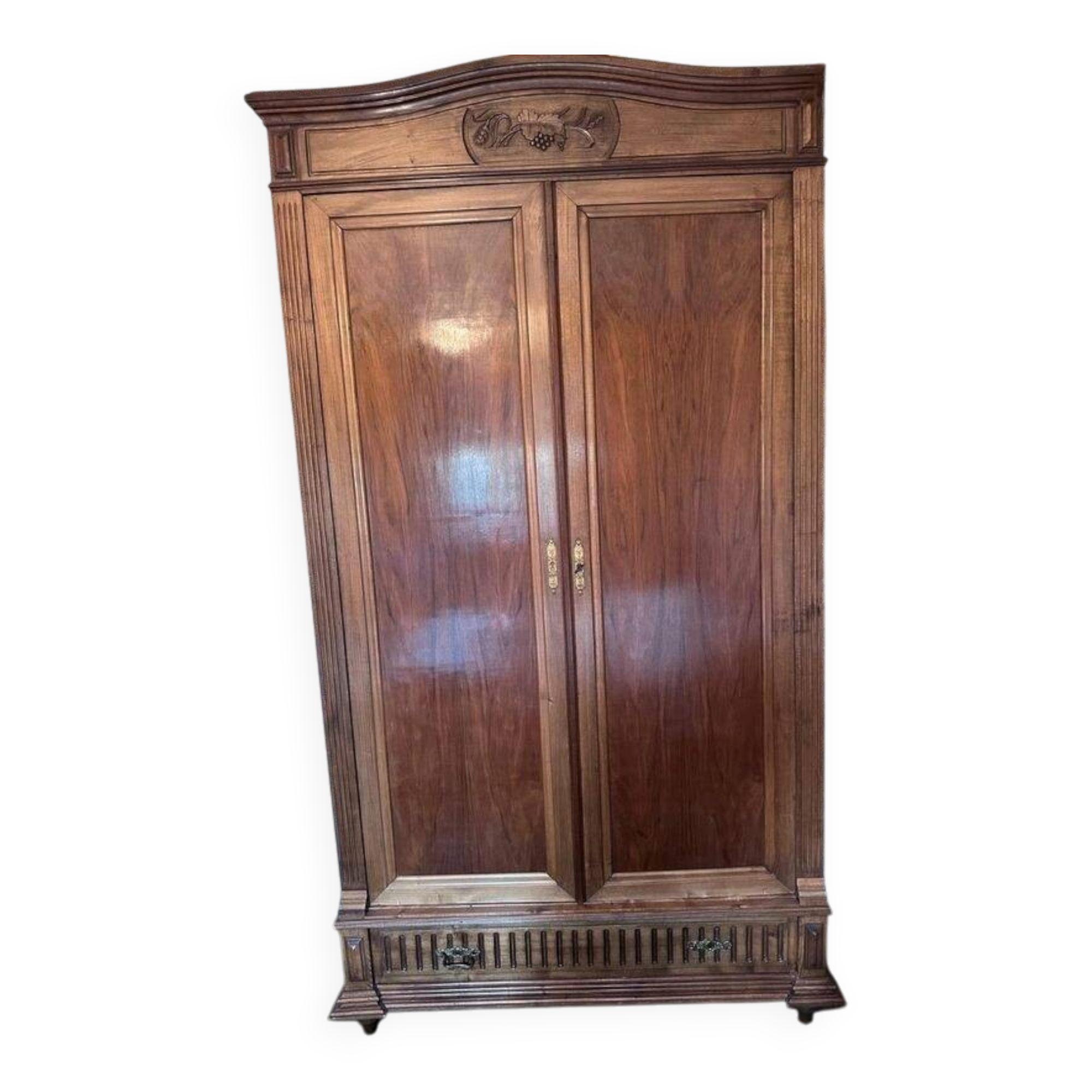Antique wardrobe in Louis Philippe style, solid wood.