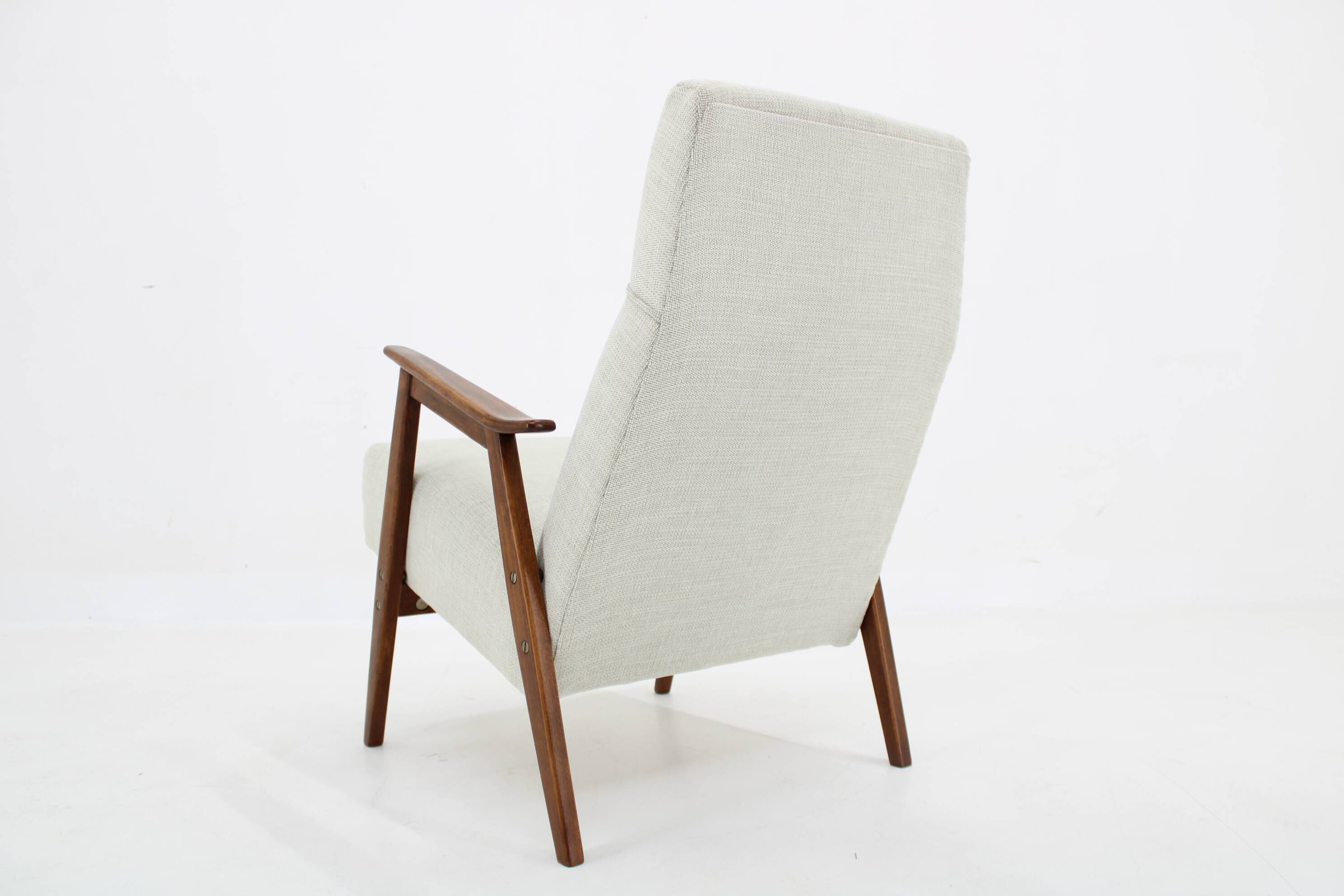 Restored beech armchair from the 1960s, Czechoslovakia