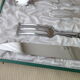 Cutting set and silver metal salad cutlery