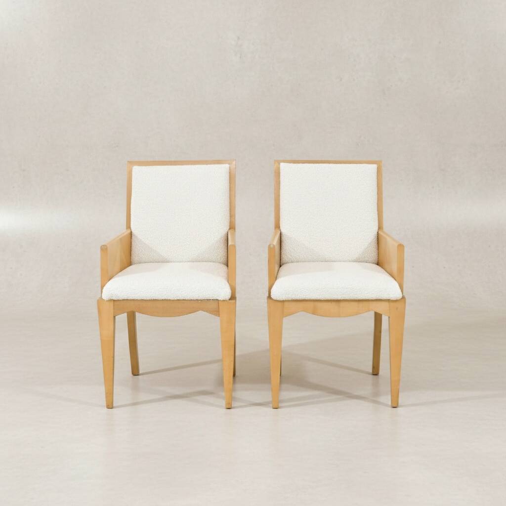 Paire de chaises / fauteuils en bois – Travail moderniste