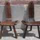 Pair of brutalist tripod stools