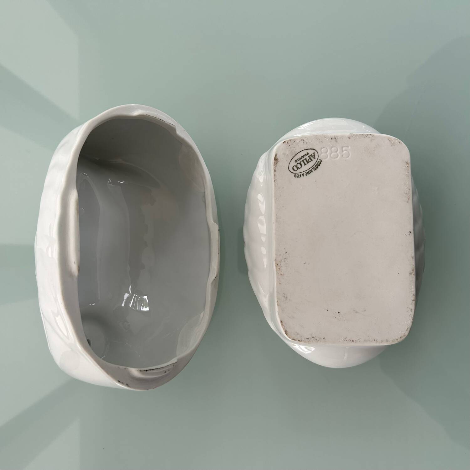 Porcelain swan butter dish