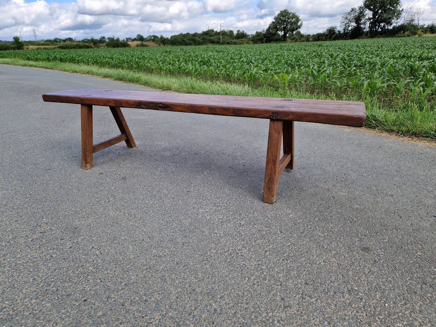Solid oak bench