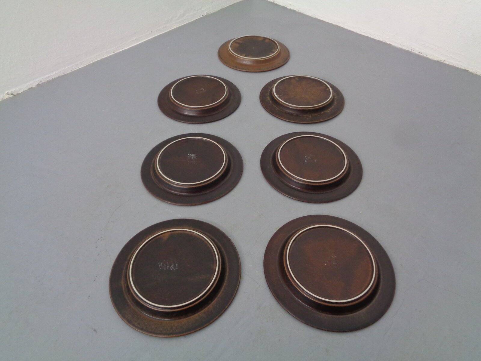 Ruska Plates by Ulla Procope for Arabia, Set of 7, Finland, 1960s, Set of 7