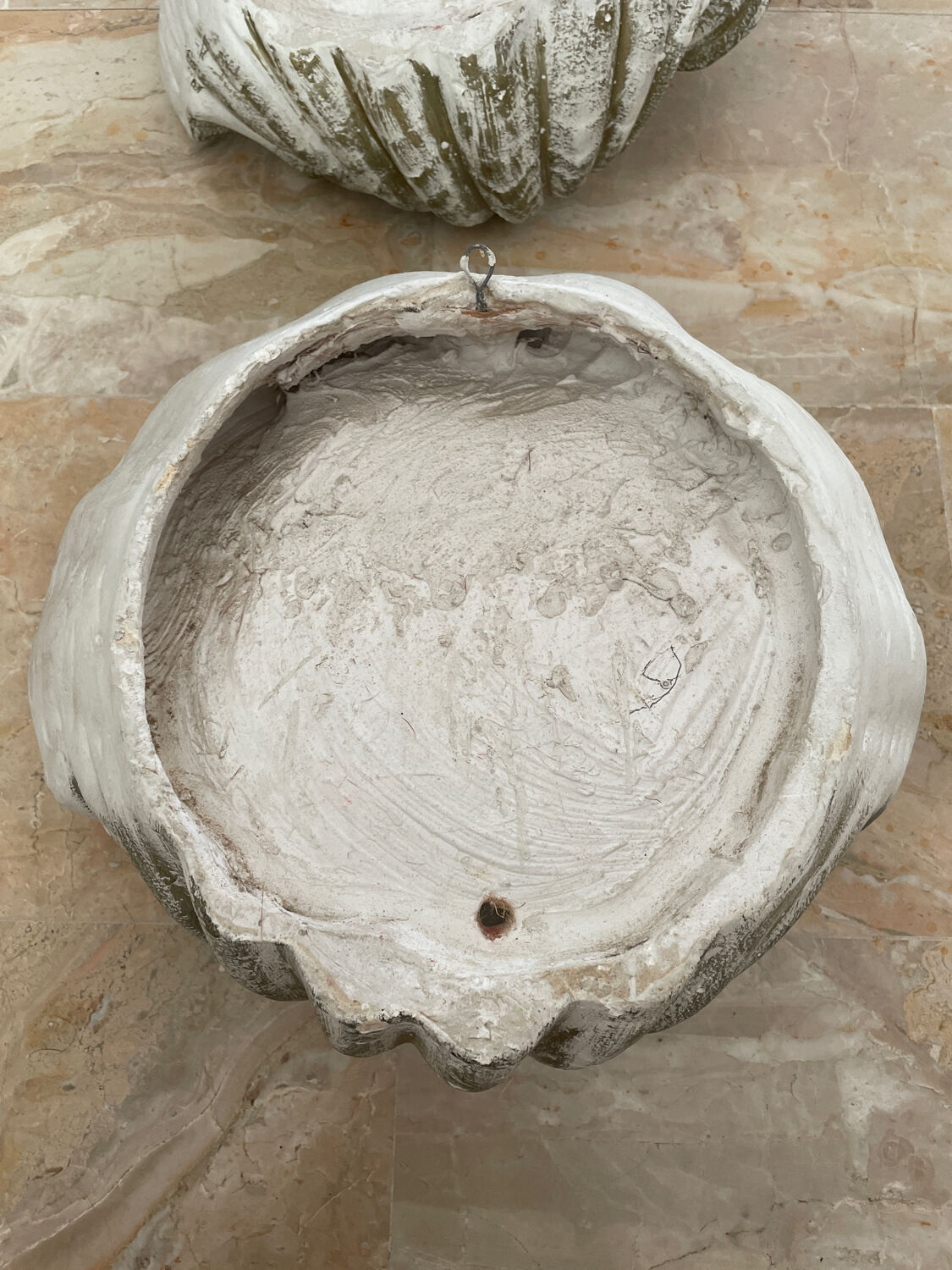 Duo of Art Deco plaster shell sconces