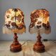Pair of vintage turned wood lamps