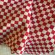 Long vintage red and white country tablecloth