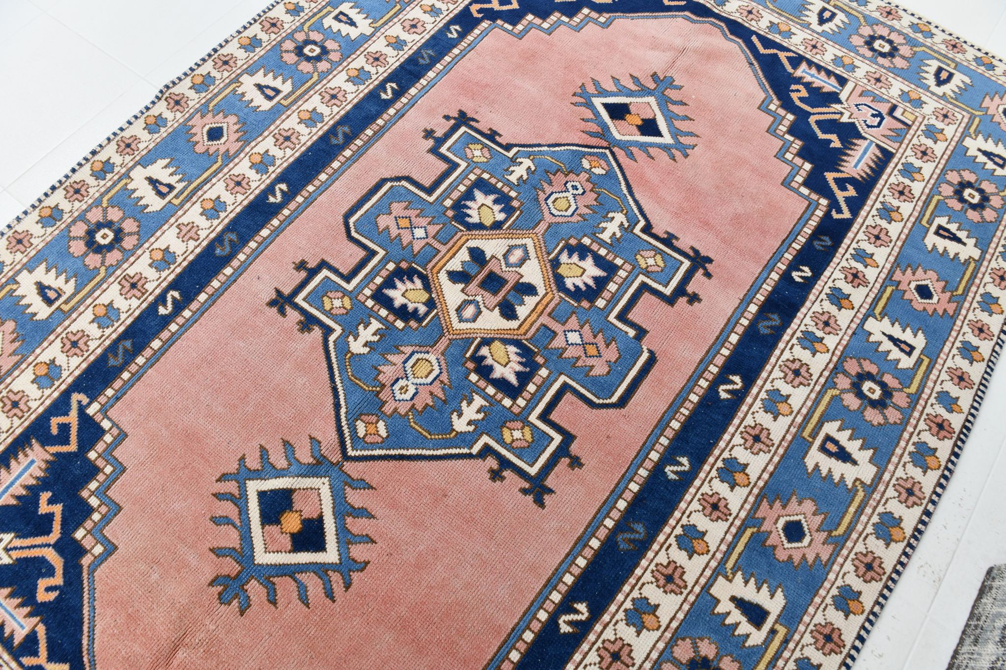 6x9 oushak vintage rug, 186x267cm