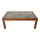 1970s Danish Modern Coffee Table in Solid Teak with Inset Slate Tile Top