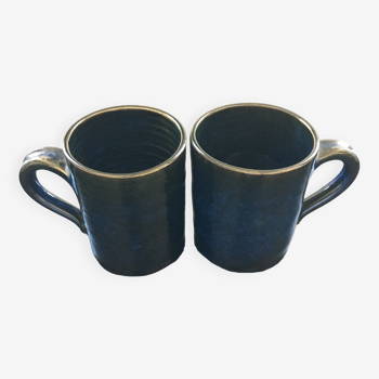 Paire de mugs bleu nuit