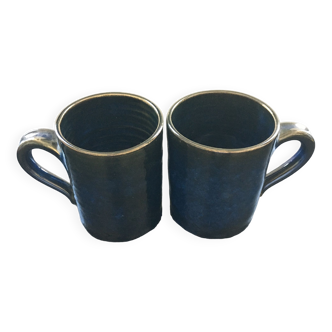 Paire de mugs bleu nuit