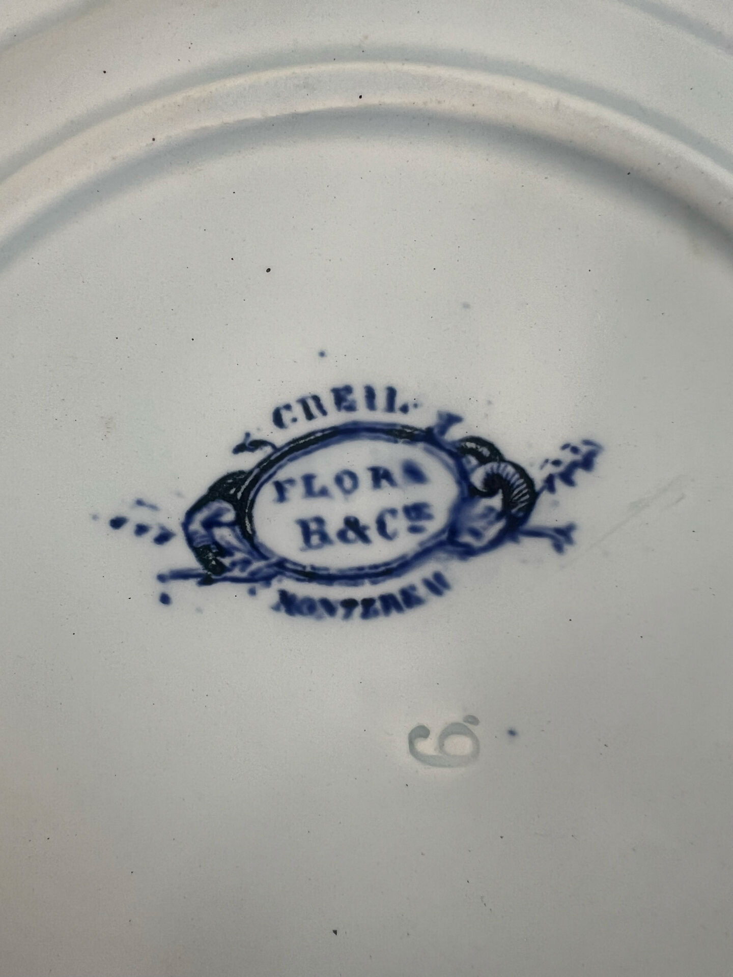 Creil Montereau Flora dessert plate