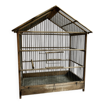 Cage oiseaux, décoration, bois et métal