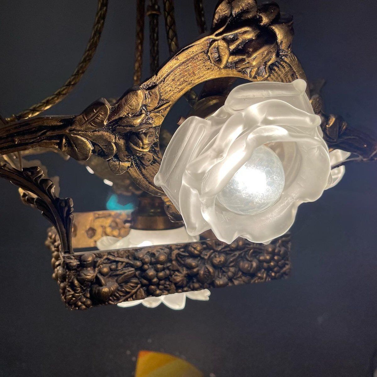 Italian liberty gold gilded chandelier