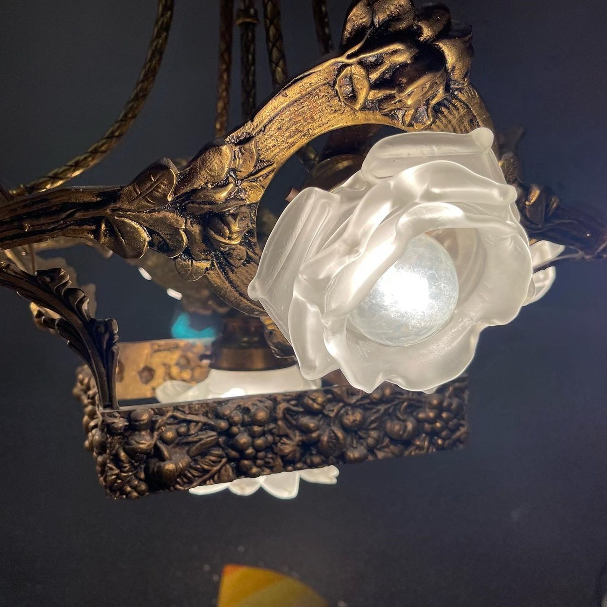 Italian liberty gold gilded chandelier