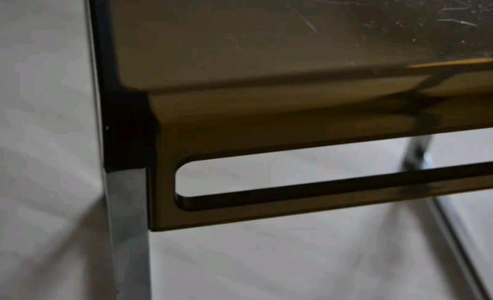 Side table smoked plexi vintage chrome