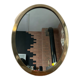 Vintage oval mirror in solid brass