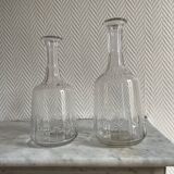 Set of two crystal carafes with star pattern
