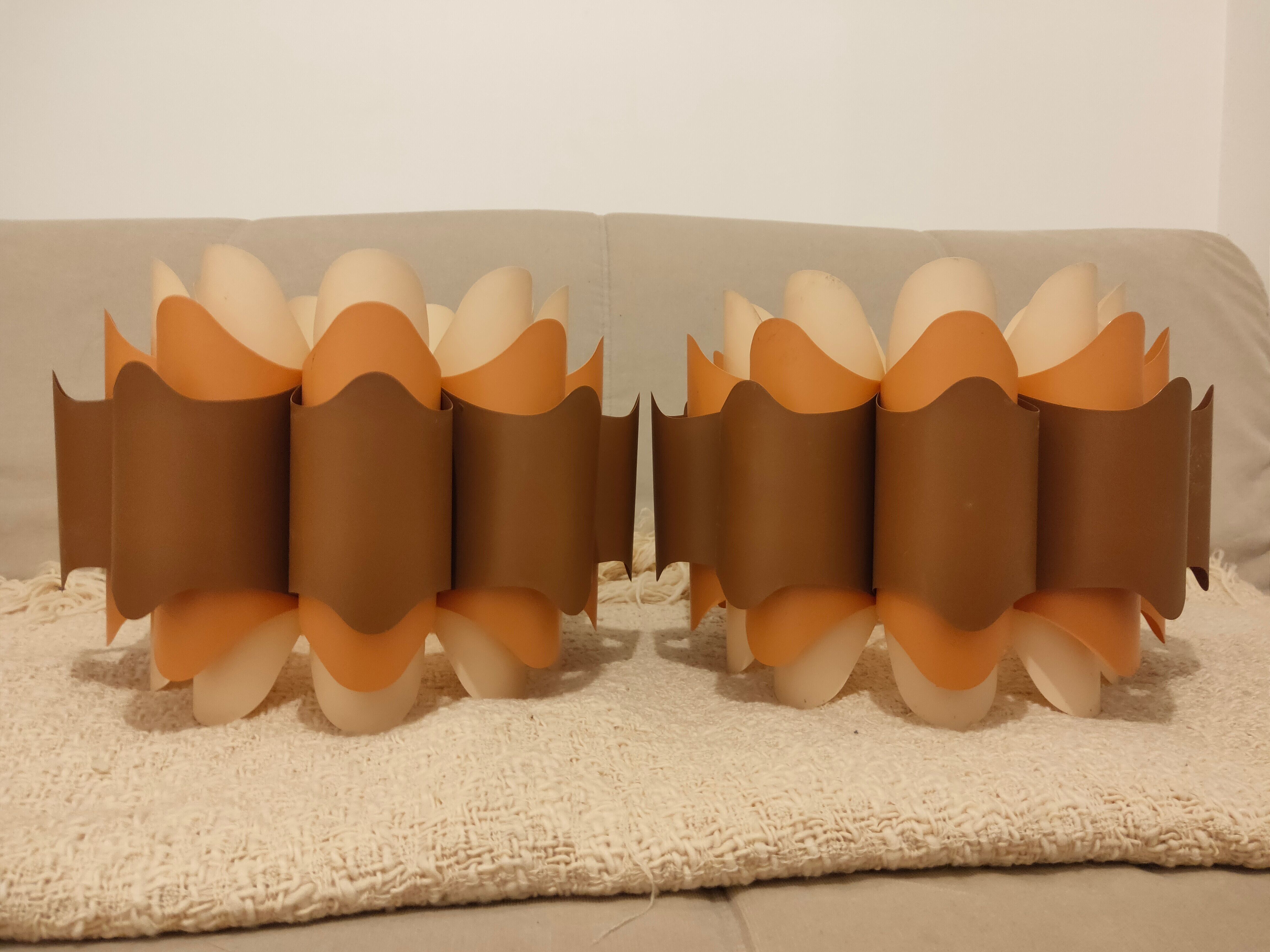 Two Zicoli vintage 1960 origami luminaires