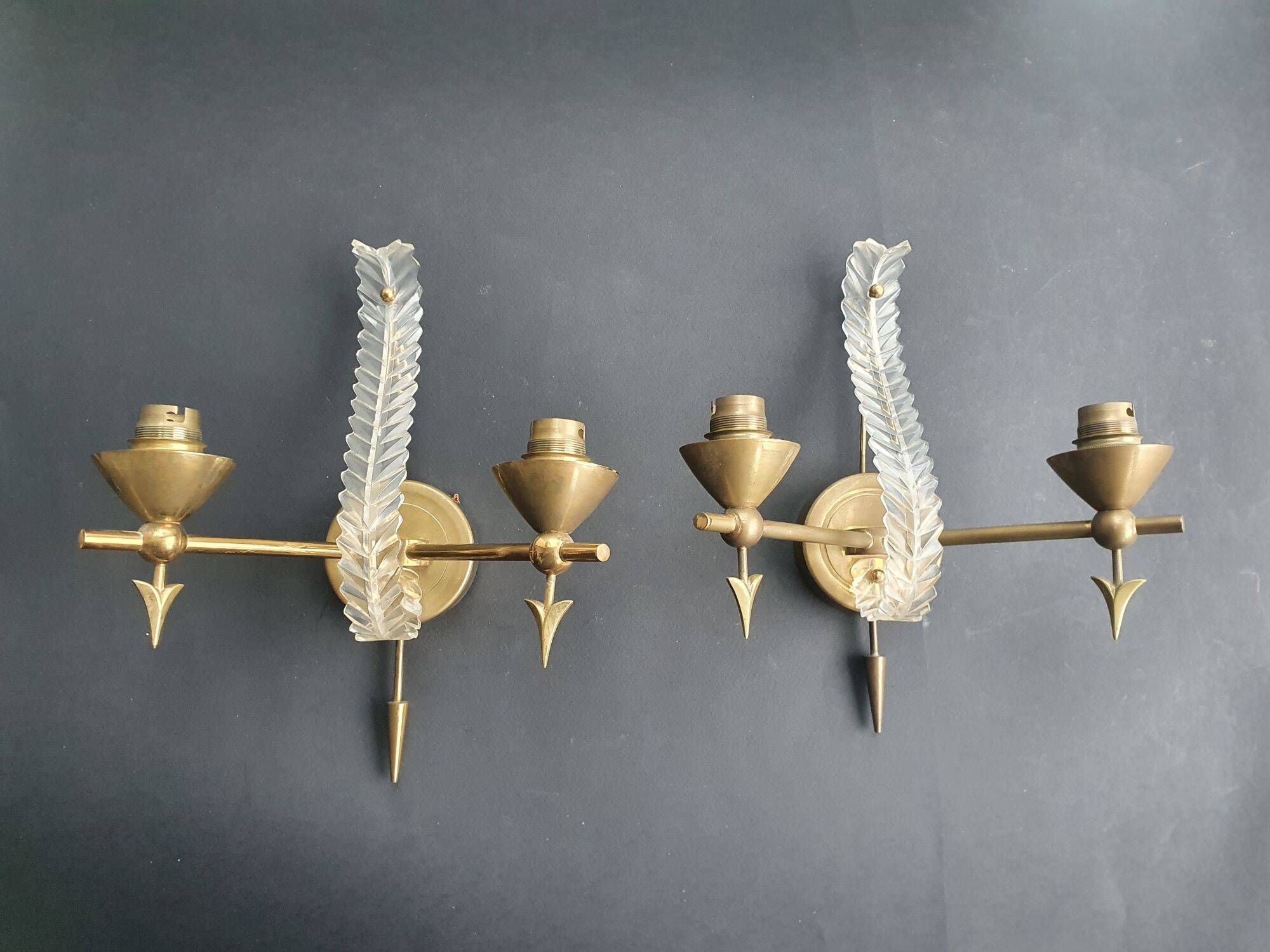 Pair of antique Art Deco wall sconces