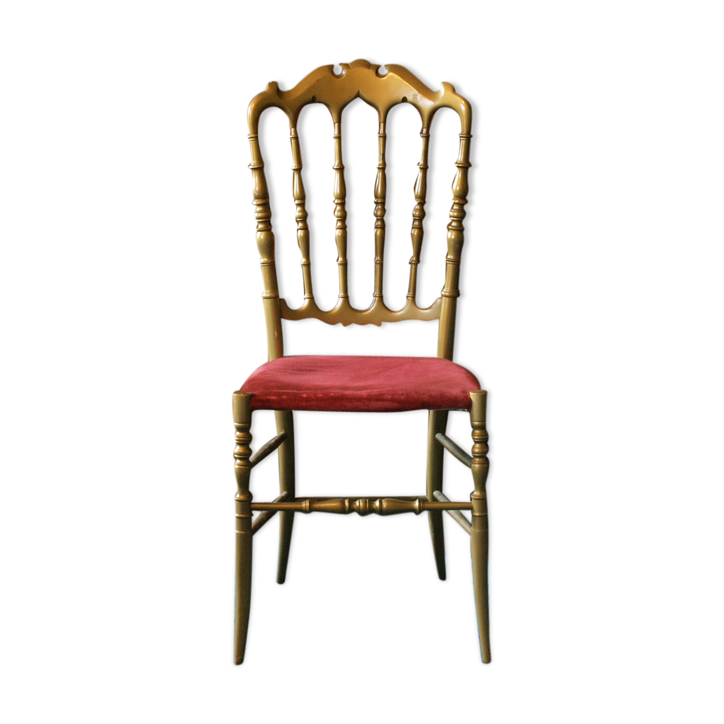 Chaise Napoléon III style Chiavari en bois doré