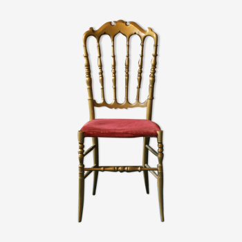 Chaise Napoléon III style Chiavari en bois doré