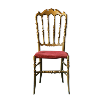 Chaise Napoléon III style Chiavari en bois doré