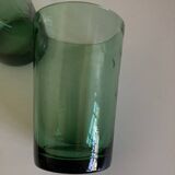 Set of 6 green rosemary blown tumbler glasses 1960