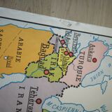 Former vintage Rossignol 50s Asia physical and political map