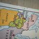 Former vintage Rossignol 50s Asia physical and political map